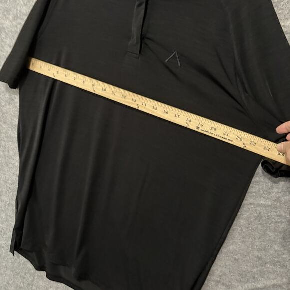 Actively Black Henley Shirt Mens Sz 2X Black Greatness in DNA Embroidered‎ Logo - Picture 10 of 10